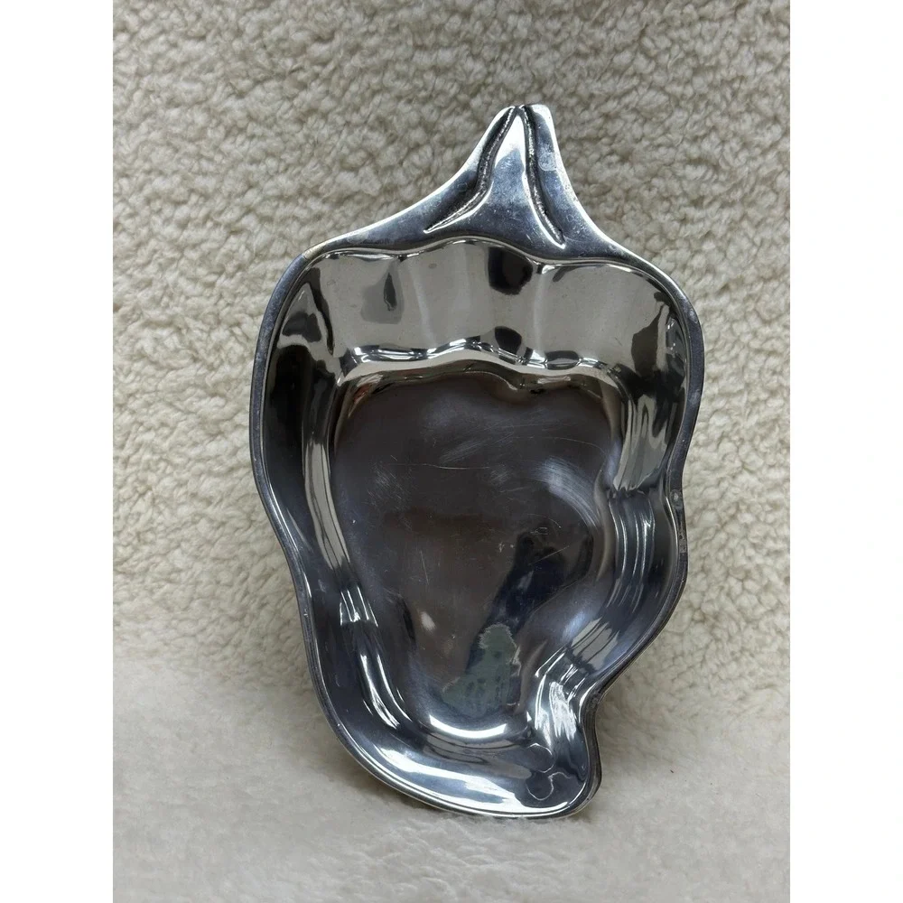 Holland Boone Polished Pewter Pepper‎ Shape Bowl Silver Tone Vintage
